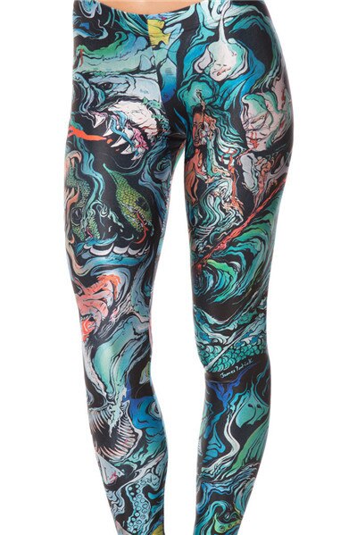 Mermaid Print Leggings for Women
